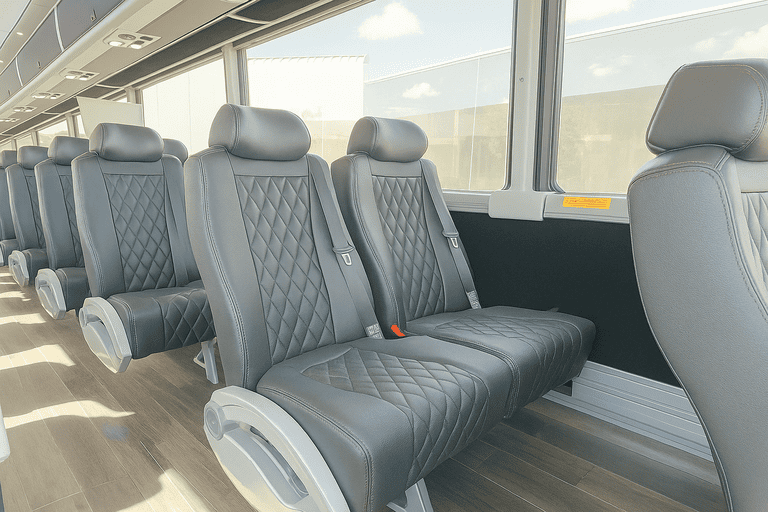 interior of Meriden Coach Bus Service charter bus