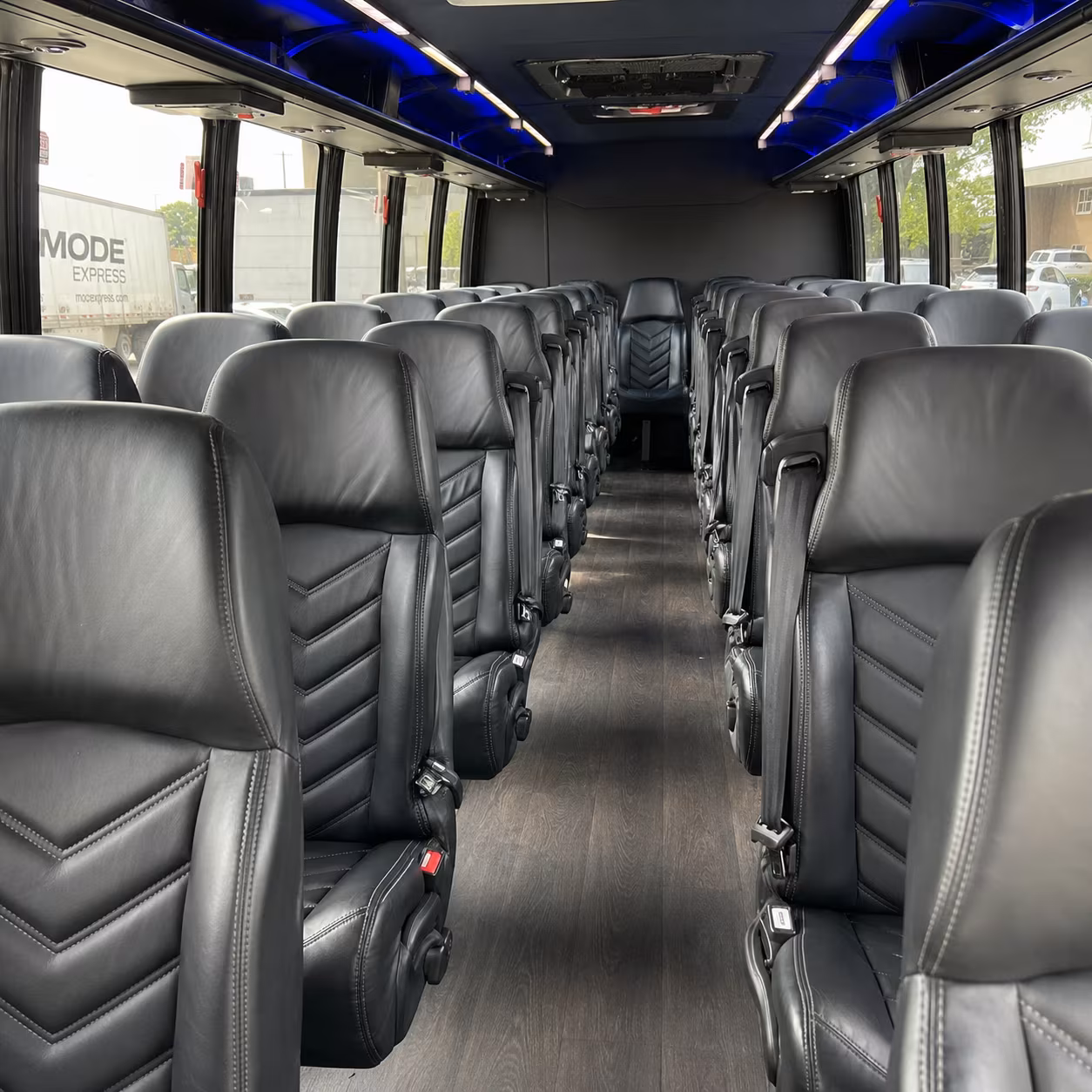 meriden 28 passenger minibus inside