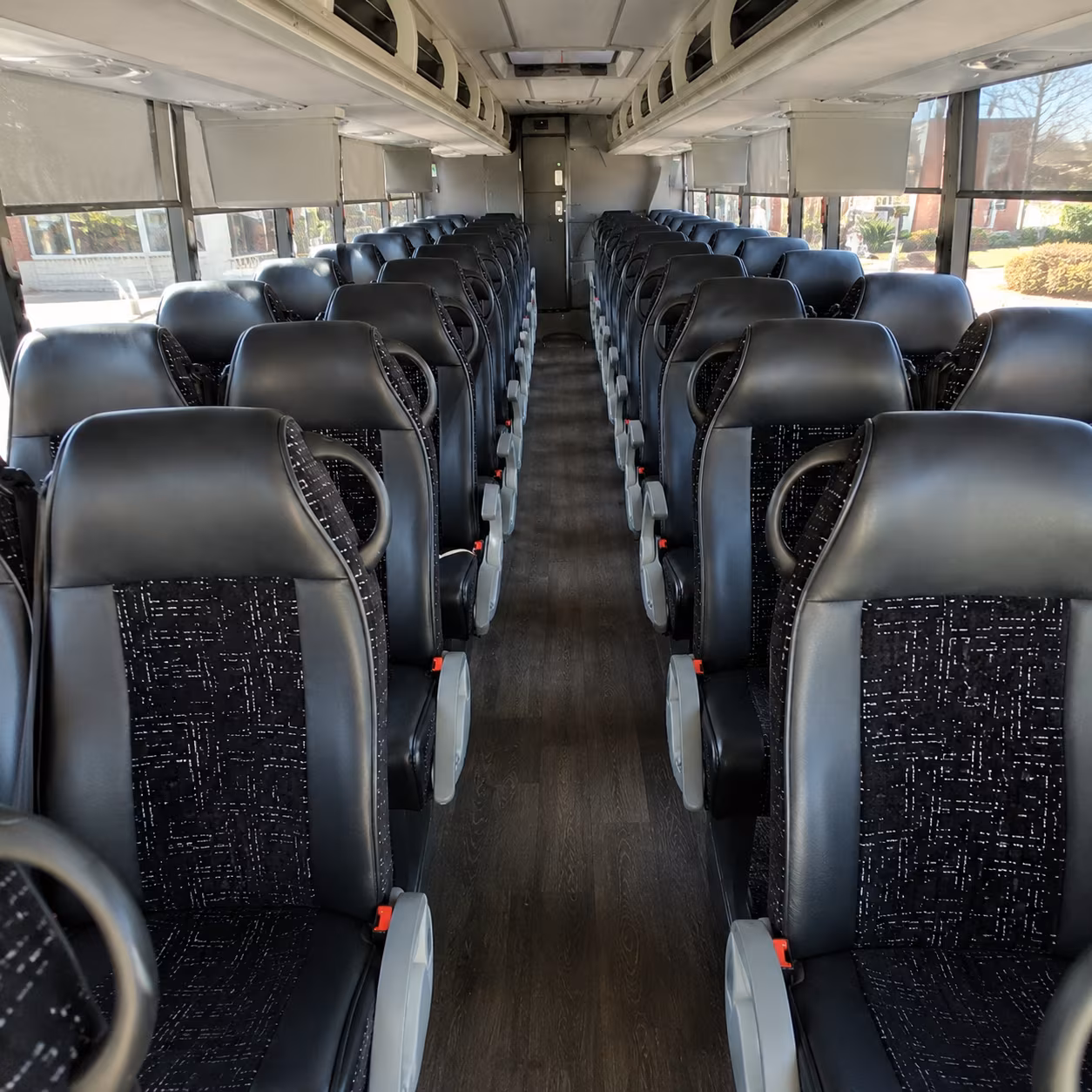 meriden 56 passenger charter bus inside