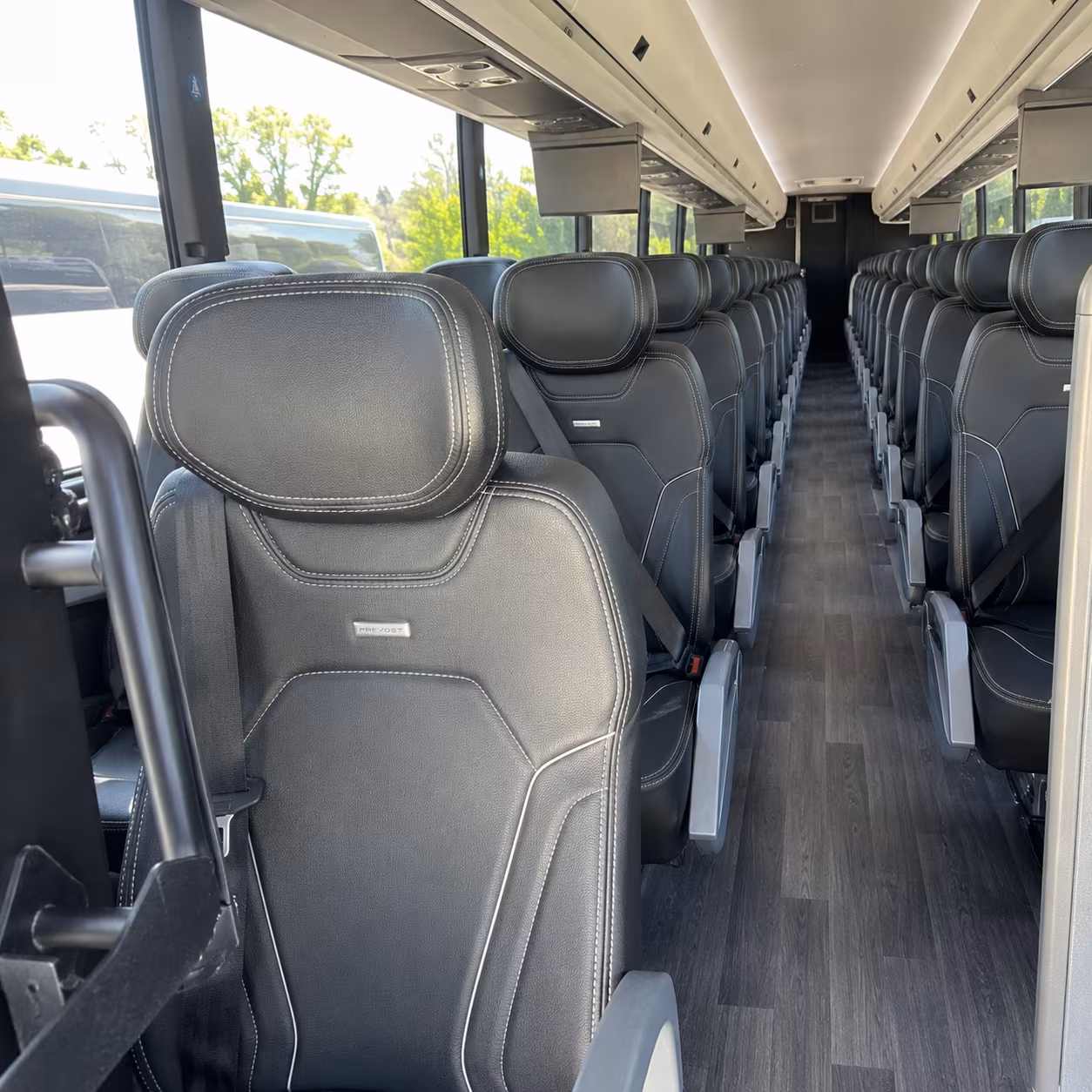 meriden 56 passenger charter bus interior